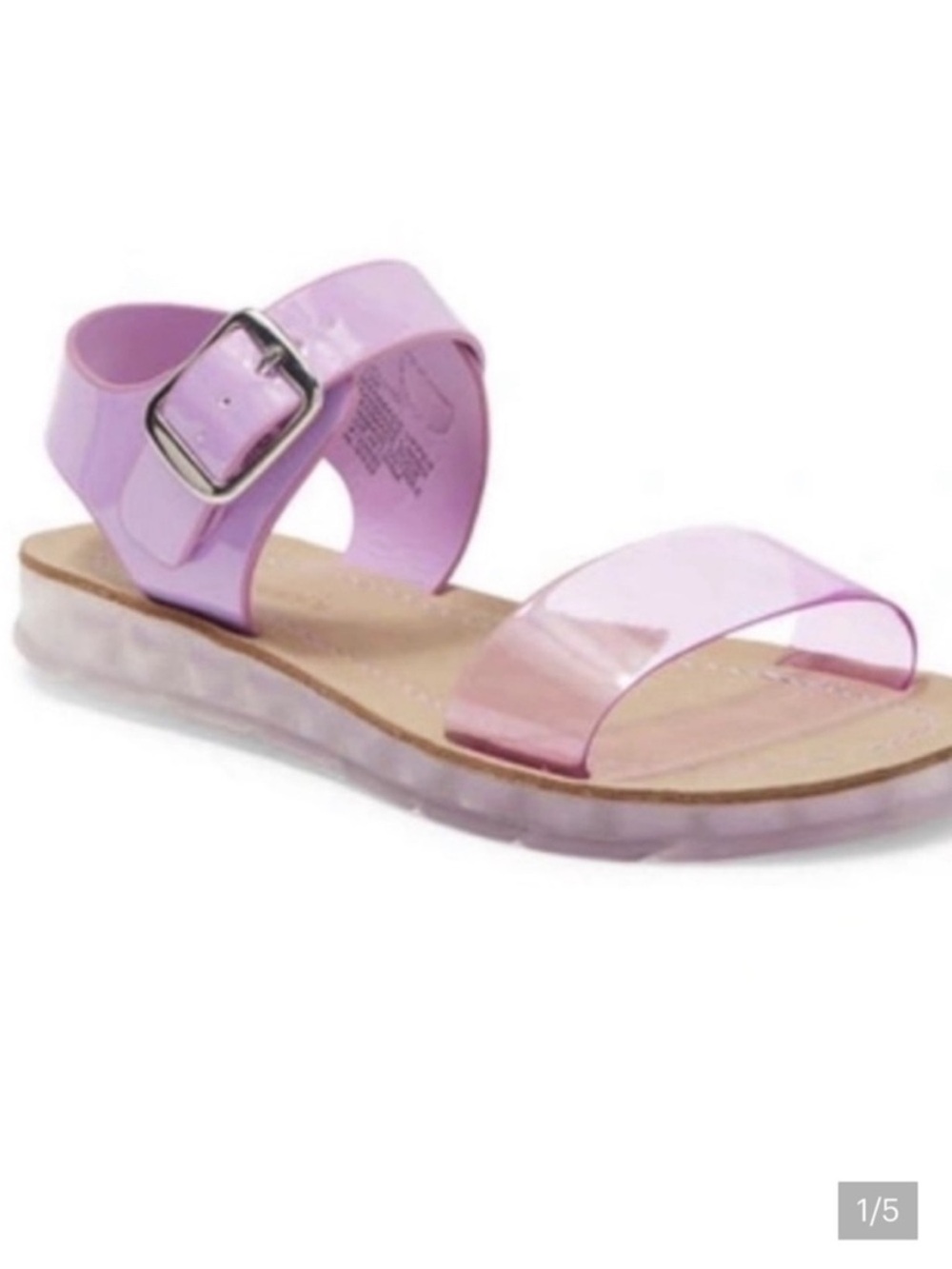 Girls Steve Madden Lilac Jelly Strap Sandal Size 2